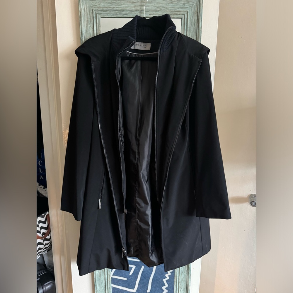 Anne Klein Black Zipper Coat